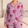 Hand Painted Raspberry Hearts For Valentine Sleepwear And Cozy Lounge Lovers Satin Pajamas Set - 1