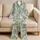 Fresh Green Botanical Bellflower Garden Motif For Spring Lounging At Home Gift Giving Satin Pajamas Set - 5