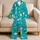 Teal Medical Tools Motif For Nursing School, Clinic Shifts And Healthcare Team Members Satin Pajamas Set - 5