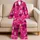 Fuchsia Valentine Hearts For Romantic Date Nights And Cozy At Home Gifts For Women Satin Pajamas Set - 5