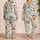 Woodland Mushroom And Fern Motifs For Cozy Autumn Lounging Nature Loving Women At Home Satin Pajamas Set - 2