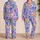 Lavender Wildflower Vines for Relaxed Summer Lounging and Cozy Evenings at Home For Women Satin Pajamas Set - 2