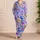 Lavender Wildflower Vines for Relaxed Summer Lounging and Cozy Evenings at Home For Women Satin Pajamas Set - 4