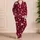 Medical Icons Oxblood Burgundy for Nurses Healthcare Workers and Clinic Staff Gifts Satin Pajamas Set - 4