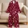 Medical Icons Oxblood Burgundy for Nurses Healthcare Workers and Clinic Staff Gifts Satin Pajamas Set - 5