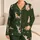 Calico Cats Moss Green Cozy Sleepwear For Cat Lovers Satin Pajamas Set - 1