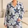 Navy Starfish And Ocean Swirls For Coastal Lounging Women Satin Pajamas Set - 1