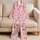 Hand Drawn Cherry Red Hearts for Cozy Valentine's Day Lounging and Romantic Gifting Satin Pajamas Set - 5