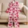 Hand Painted Red Heart Motif for Cozy Valentine Sleepwear and Romantic Women's Lounging Satin Pajamas Set - 5