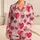 Hand Painted Red Heart Motif for Cozy Valentine Sleepwear and Romantic Women's Lounging Satin Pajamas Set - 1
