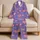 Blush Pink Hearts on Dusky Lavender for Cozy Valentine's Nights for Women and Teens Satin Pajamas Set - 5