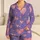 Blush Pink Hearts on Dusky Lavender for Cozy Valentine's Nights for Women and Teens Satin Pajamas Set - 1
