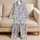 Hand Drawn Medical Icons for Nurse Nightwear and Relaxed Healthcare Lounge Style Wear Satin Pajamas Set - 5