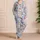 Hand Drawn Medical Icons for Nurse Nightwear and Relaxed Healthcare Lounge Style Wear Satin Pajamas Set - 4