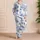 Mediterranean Coastline Blue Ink Motifs For Relaxed Resort Sleepwear Women Satin Pajamas Set - 4