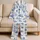 Mediterranean Coastline Blue Ink Motifs For Relaxed Resort Sleepwear Women Satin Pajamas Set - 5