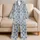 Mediterranean Blue Ceramic Tile Motif For Relaxed Lounging At Home Plus Size Women Satin Pajamas Set - 5