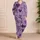 Hand Drawn Eggplant Hearts for Cozy Lounging, Sleepovers and Valentine Gifts for Women Satin Pajamas Set - 4