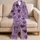 Hand Drawn Eggplant Hearts for Cozy Lounging, Sleepovers and Valentine Gifts for Women Satin Pajamas Set - 5