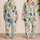 Teal And Chartreuse Tropical Leaves for Relaxed Evenings At Home and Weekend Getaways Satin Pajamas Set - 2