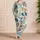 Teal And Chartreuse Tropical Leaves for Relaxed Evenings At Home and Weekend Getaways Satin Pajamas Set - 4