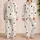 Black Hand-Drawn Stars for Cozy Nights and Relaxed Women's At-Home Lounge Comfort Satin Pajamas Set - 2