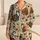 Stained Glass Patchwork Cats and Moths for Cozy Evenings at Home, Botanical Cat Lovers Satin Pajamas Set - 1