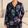Colorful Sugar Skull Flowers Gothic Nightwear for Women Halloween Lounge Evenings Satin Pajamas Set - 1