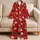 Cheerful Santa Gingerbread Snowman Holly Christmas Motifs For Holiday Celebrations Satin Pajamas Set - 5