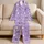 Dreamy Lavender Stars And Crescent Moons For Cozy Bedtime Sleepwear Satin Pajamas Set - 5