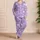Dreamy Lavender Stars And Crescent Moons For Cozy Bedtime Sleepwear Satin Pajamas Set - 4