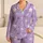 Dreamy Lavender Stars And Crescent Moons For Cozy Bedtime Sleepwear Satin Pajamas Set - 1