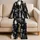 Modernist Black And White Cats For Cozy Lounging And Relaxed Bedtime Wear For Women At Home Satin Pajamas Set - 5