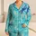 Elegant Aqua Dragonflies On Tie Dye For Relaxed Summer Nights At Home Nature Lovers Satin Pajamas Set - 1