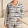 Nautical Sailboat Stripe Coastal Sleepwear for Women Beach Vacation Resort Nights Satin Pajamas Set - 1