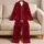 Bold Crimson Leopard Faces for Cozy Evening Lounge Style and Wild Cat Fashion Lovers Satin Pajamas Set - 5