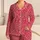 Raspberry Bohemian Damask Floral Motifs For Cozy Lounge Nights And Textile Lovers Satin Pajamas Set - 1