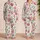 Coastal Shell And Starfish Motifs For Relaxed Beach Vacation Nights At Home Satin Pajamas Set - 2