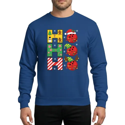 Holiday Enthusiasts' Yellow Green Red HHH Bowling Ball Santa Elf Reindeer Christmas Lights Sweatshirt