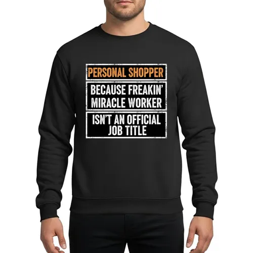 Retail Professionals' Bold Distressed Black Orange White Stacked Typography Humor Sweatshirt