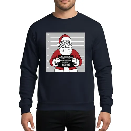 Holiday Humor Fans' Playful Deep Red Santa Claus Height Chart Board Graphic Sweatshirt