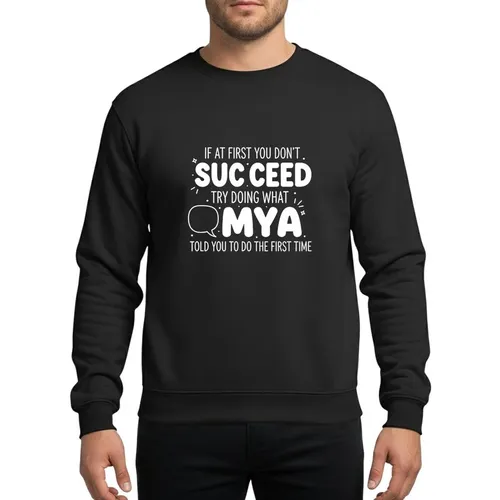 Personalized Humor Fans' Whimsical White Hand-Drawn Typographic Advice on Black with Playful Speech Bubble Sweatshirt