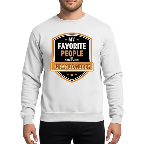Grandfathers' Vintage Golden Yellow Shield Distressed Granddaddy Marquee Text Emblem Sweatshirt
