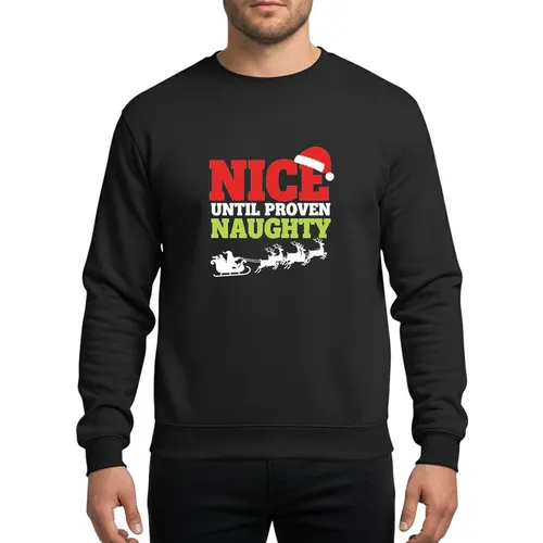 Holiday Humor Lovers Bold Red White Lime Green Christmas Typography Santa Sleigh Reindeer Graphic Sweatshirt