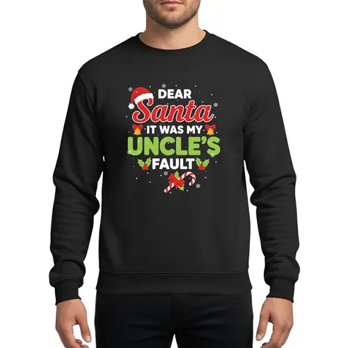 Christmas Enthusiasts' Humorous 'Dear Santa' White Red Lime Green Holly Candy Cane Typography Sweatshirt