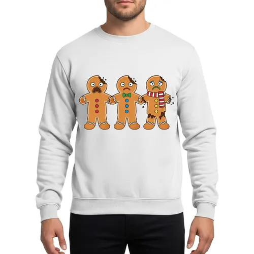 Christmas Humor Lovers' 'Oh Snap' Frightened Bitten Melting Gingerbread Cookies Red Green Icing Sweatshirt