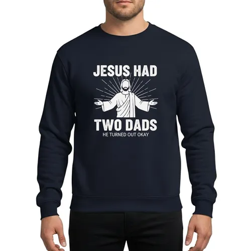 Modern Spirituality Fans' White Distressed Sunburst Figure with Affirmative 'Turned Out Okay' Phrase Sweatshirt