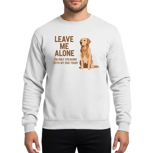Golden Retriever Owners' Flat Illustrative Sandy Beige Caramel Art Stacked Warm Brown Typography Sweatshirt