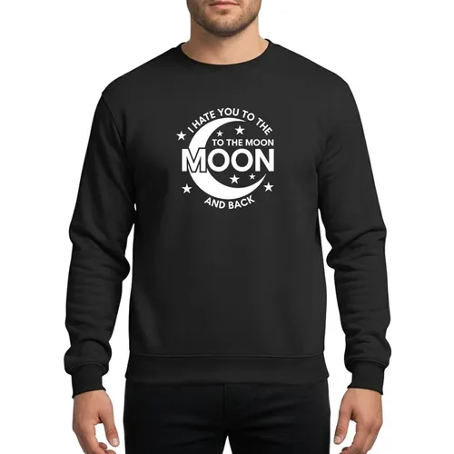 Sarcasm Lovers' Bold White Sans-Serif Moon & Stars Parody Typography Graphic Sweatshirt