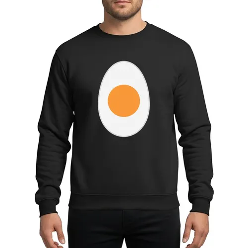 Food Lovers' Minimalist Sliced Hard-Boiled Egg White Bright Yellow Yolk Design Sweatshirt